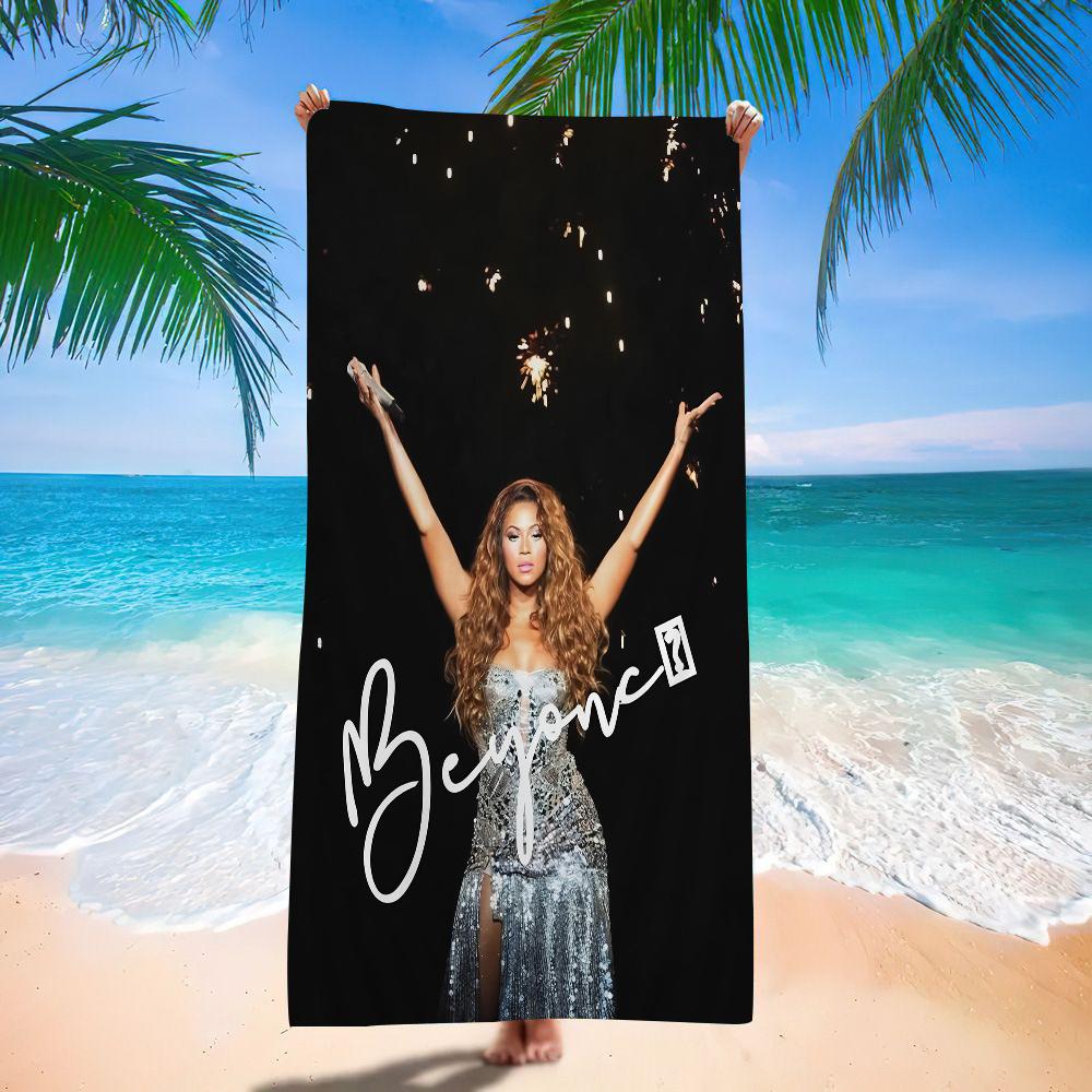 Beyonce Super Singer Microfiber Printed Beach Towel Mountain Climbing Yoga Beach Swimming Running Absorbent Soft Towel