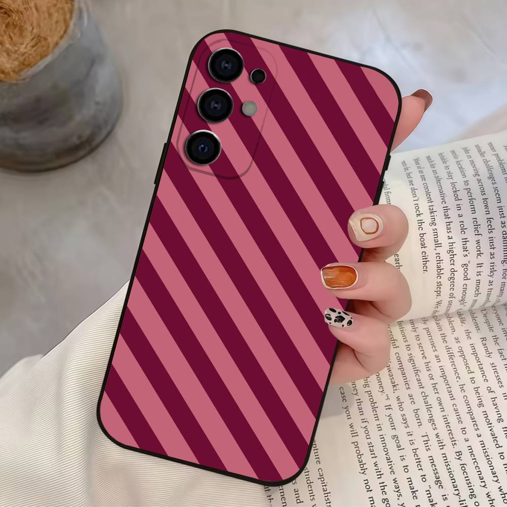 Чехол для телефона с бордово-белой полоской для Samsung S25, S24, S21, S22, S23, S30, Ultra, S20, Plus, Мягкий силиконовый черный чехол
