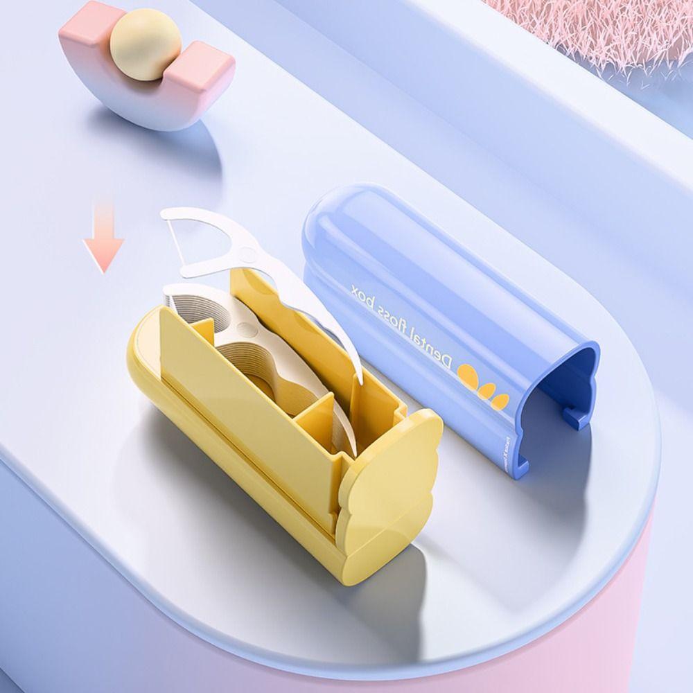 Dustproof Floss Stick Storage Box Press-on Floss Dispenser Automatic Pop Dental Floss Box Hotel