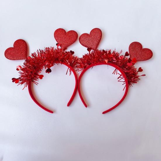 Юшенг Обруч для волос Романтический Красный Декор в виде сердца Повязка на голову День святого Валентина Свадьбы Вечеринки Выражение любви Подарок Аксессуар для волос