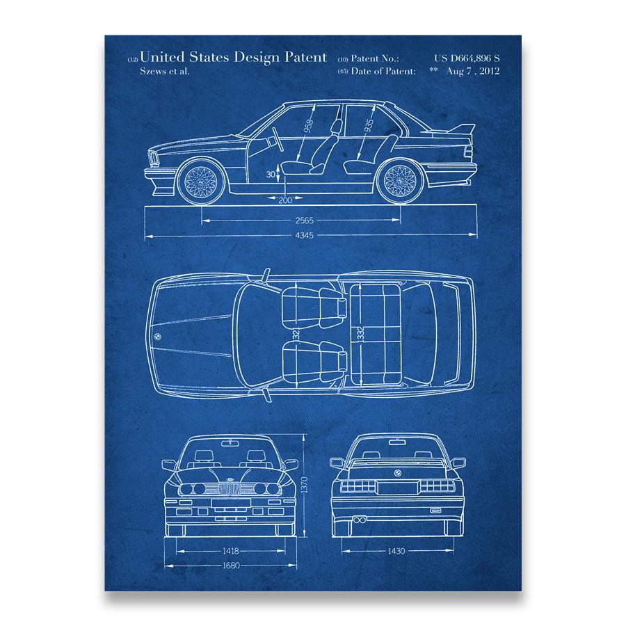 Car E30 M3 artwork, Auto wall art ,Transportation poster, room decor, print,blueprint, gift idea,wall Decorations