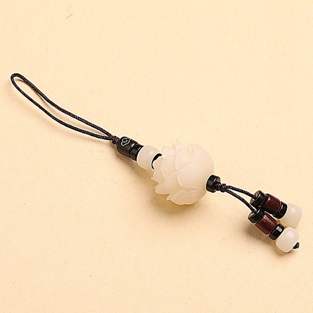 Car Accessories Unisex Key Chain Bodhi Key Chain Lotus Flower Pendant Mobile Phone Ring Key Ring