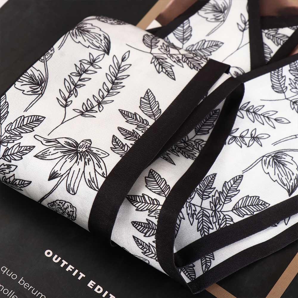 Sweet Neck Scarf Leaf Headscarf Hair Bands Flower Printed Scarf Satin Silk Scarf Women Hair Ribbon