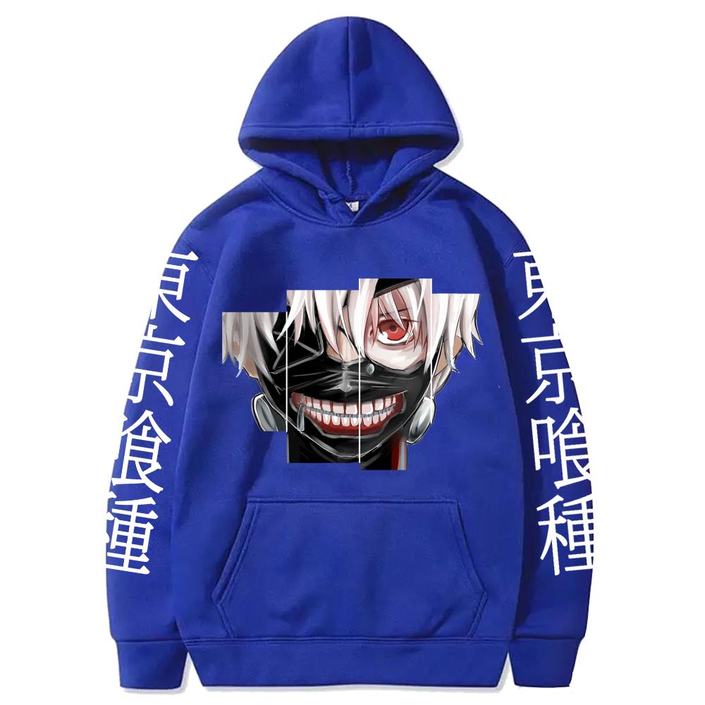 Толстовка с капюшоном в стиле аниме «Токийский гуль», пуловер с длинными рукавами, свободная повседневная женская одежда, мужские толстовки большого размера с принтом, топы в стиле Харадзюку