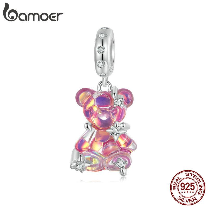 WOSTU Подвеска «Мечтательный медведь» из стерлингового серебра 925 пробы подходит для оригинального браслета «сделай сам», сказочный подарок для женщин, ювелирные украшения