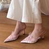 Elegant High Heels Slippers Pointed Toe Sandals 2025 New Designer Sexy Pumps Shoes Summer Fashion Trend Dress Zapatillas Mujer
