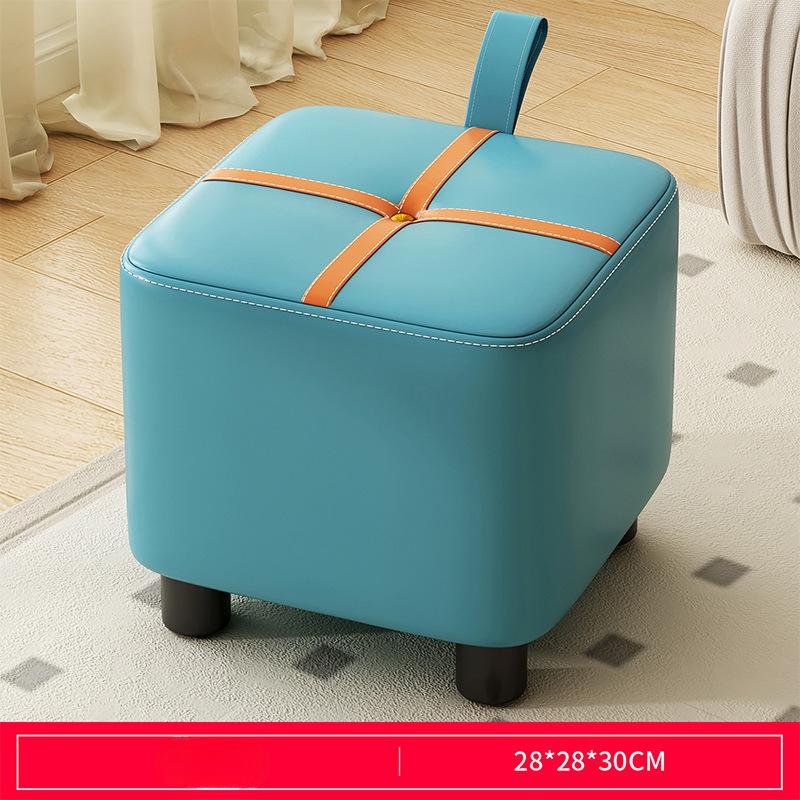 Маленький табурет для дома, низкий табурет для гостиной, диван, простая подставка для ног, простой журнальный столик, легкий роскошный кожаный табурет для сменной обуви