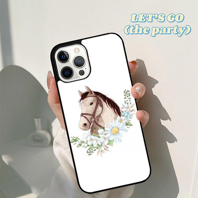 Осенняя лошадь акварельные цветы чехол для телефона для iPhone 17 Air 16 16e 15 12 11 13 14 Pro Max Apple Plus Coque