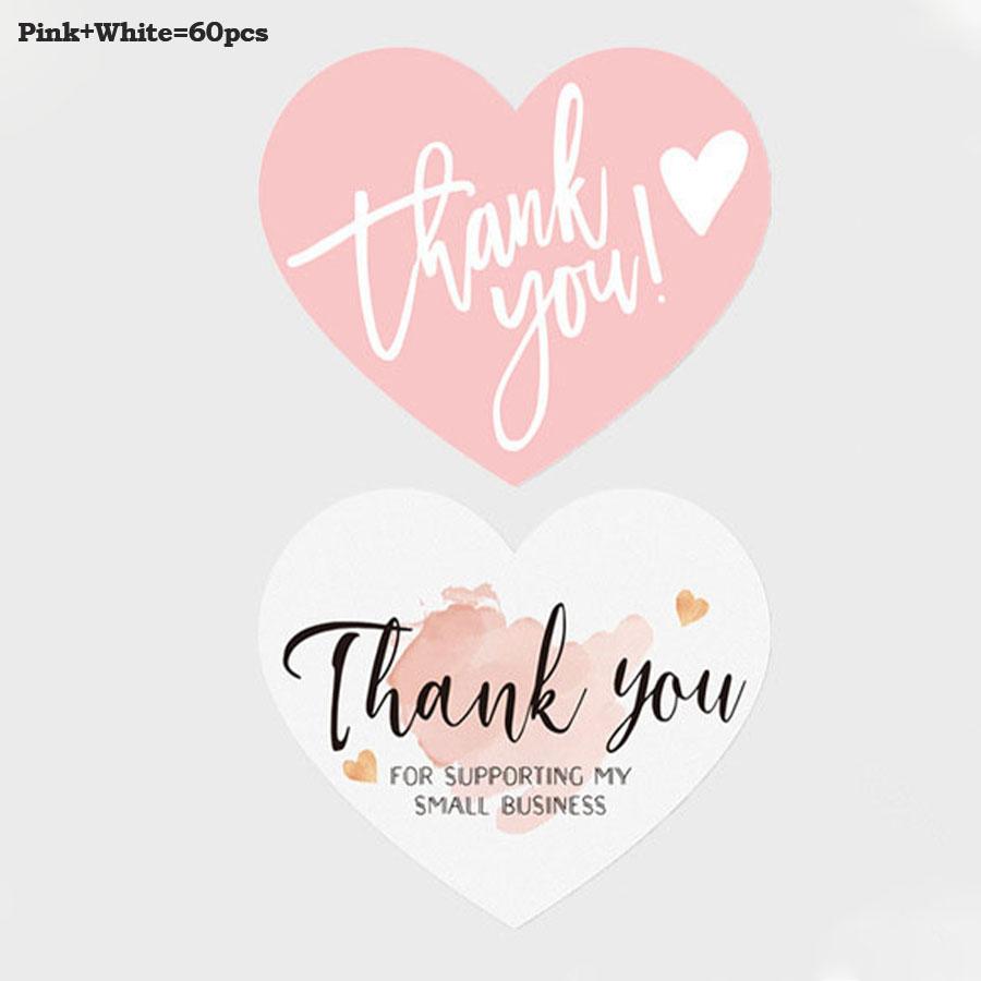 30pcs Heart Shape Greeting Tags Thank You Kraft Paper Card For Small Shop Gift DIY Decoration Card For Small Business