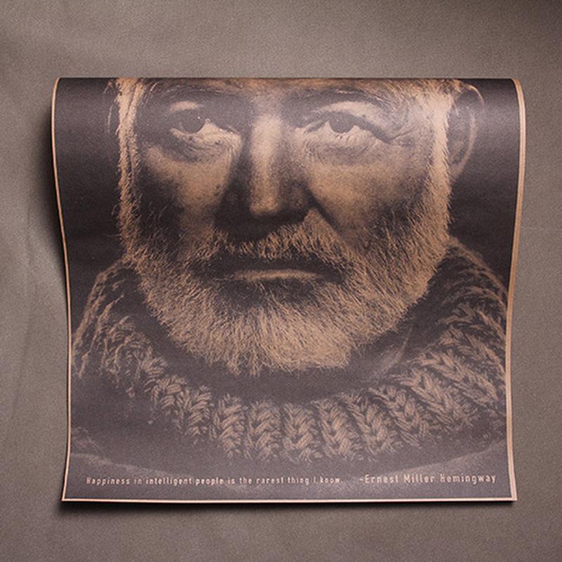 Известный писатель Хемингуэй, старый фотоплакат «Старик и море», ретро-плакат со знаменитостями