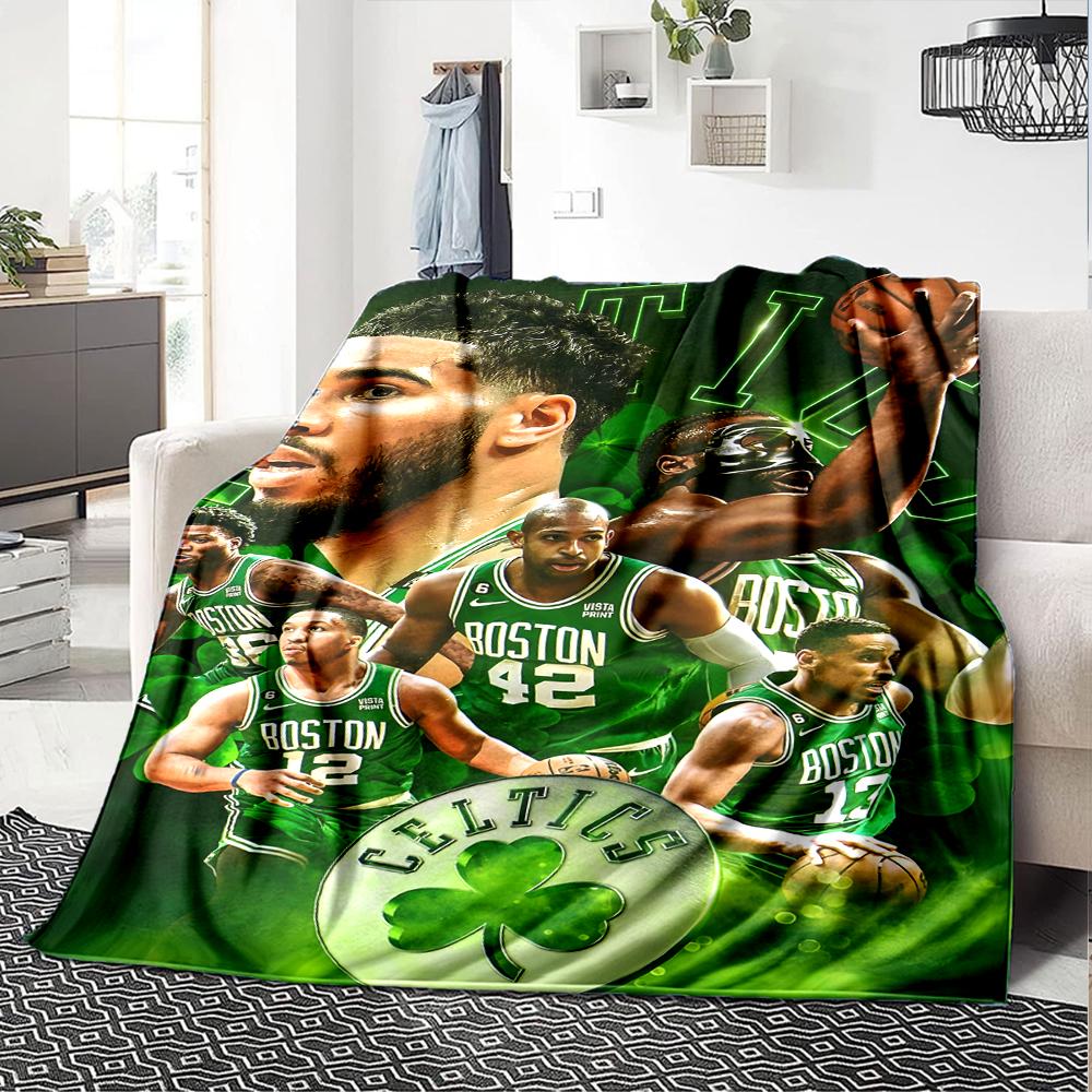 1pc Boston Celtics Blanket, Gift, for Men and Women, Soft Blanket, Good for Sofa Bed Couch Travel, Lightweight Flannel Blanket
