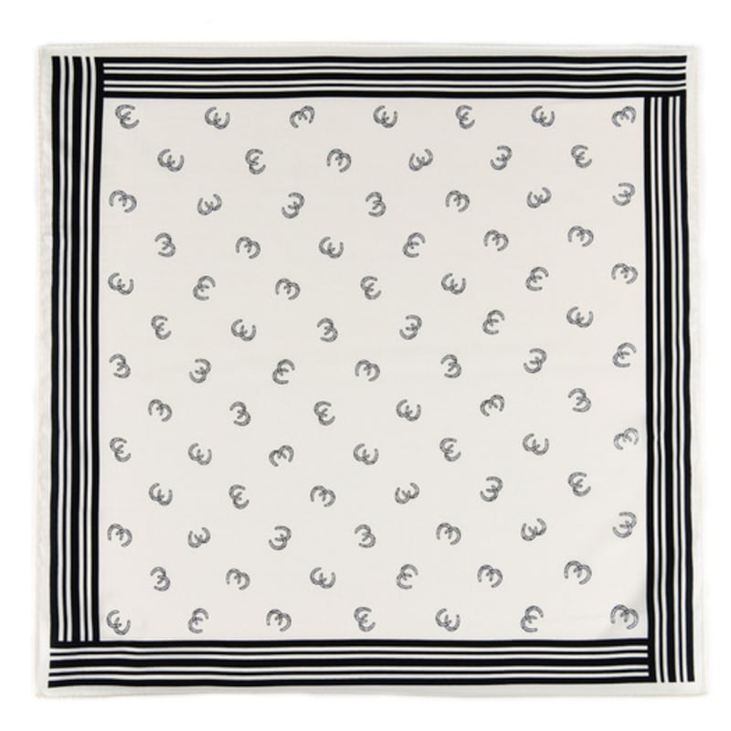 DOYOUKNOWMC Шарф белый маленький с принтом двойного логотипа C для любого сезона
