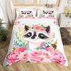 Cartoon Raccoon Bedding Set Cute Raccoon Duvet Cover For Kids Boys Girls Raccoon Lover Gift Wildlife Comforter Cover Twin Queen