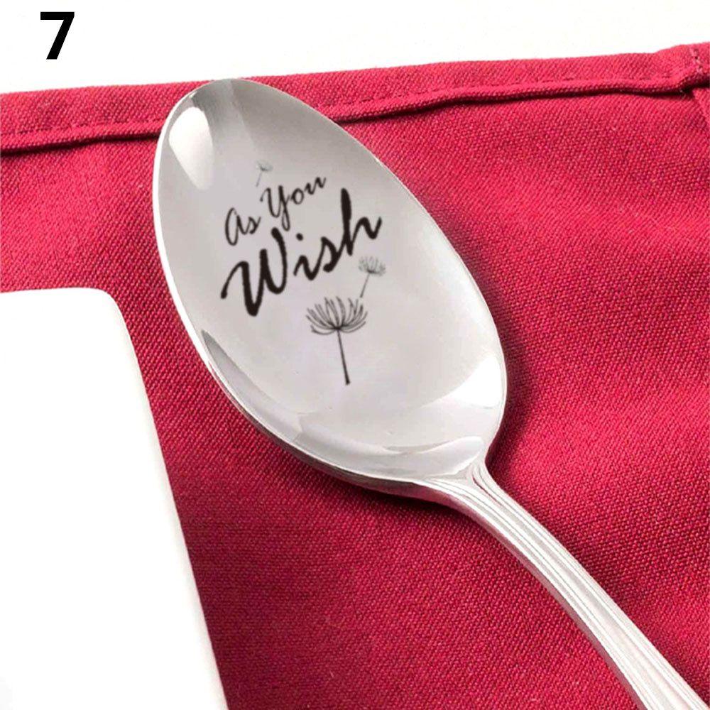Steel Tableware Valentine's Day Anniversary Teaspoon Christmas Spoon Coffee Spoons Engraved Spoon