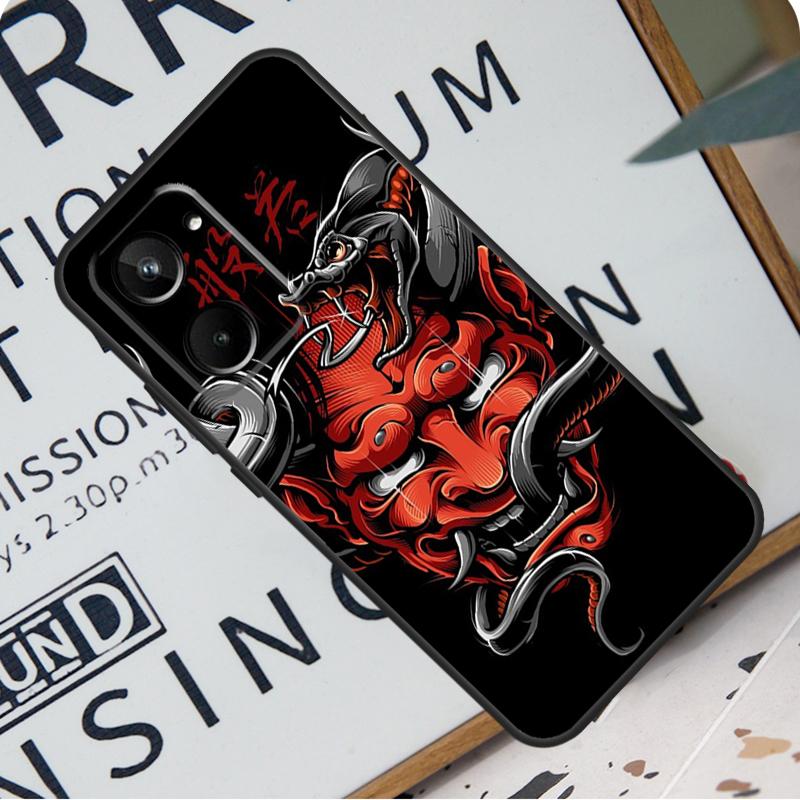 Japanese Hannya Mask For Realme 12 11 10 9 Pro Plus GT5 GT Neo 6 C55 C53 C51 C35 C33 C30 C25s C21Y C31 C67 Case