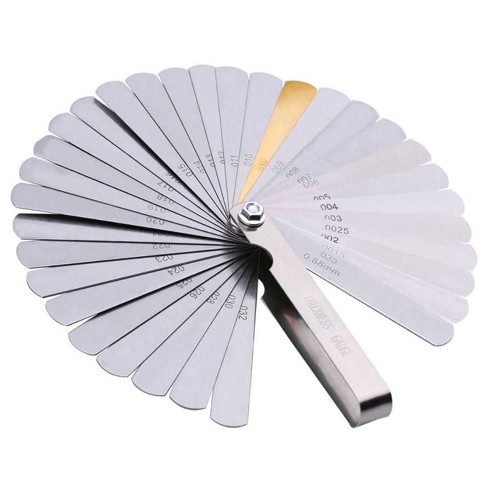 Щуп для измерения толщины 0,04–0,88 мм, 32 лезвия, метрический щуп для заполнения зазоров, щуп для гитарного грифа