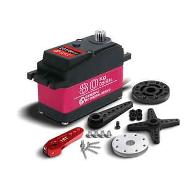 RCmall DS5180 80KG 7.4V Цифровой сервопривод, Высокий крутящий момент, Металлический редуктор, Водонепроницаемый IP66, Сервопривод для RC (270°) для радиоуправляемых машинок, лодок, гусеничных грузовиков масштаба 1/5