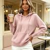 Winter Knitted Pullovers Women Knit Hoodie for Fall Winter, Long Sleeve Pullover Sweater Warm Outfits with Front Pocket, Solid Color Casual Hooded Top