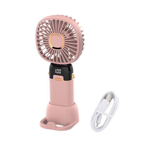 Портативный ручной вентилятор с цифровым дисплеем, регулировка 90 градусов, 5 скоростей, низкий уровень шума, складная конструкция, персональный вентилятор