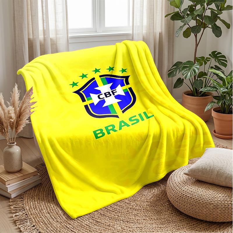 Brazil national football team Theme blanket Soft Flannel Blanket Plush Throw Blanket Cozy Sofa Bed Blanket for Home Decor