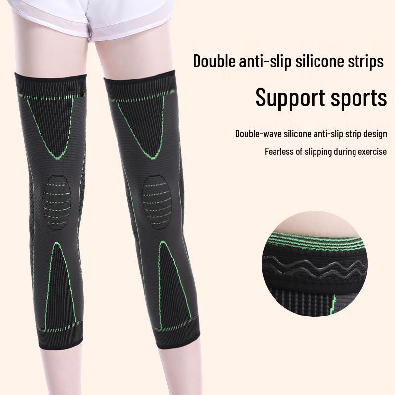 Men's Fleece-Lined Knee Support Sleeves - Non-Slip, Warm Compression for Sports and Cold Legs