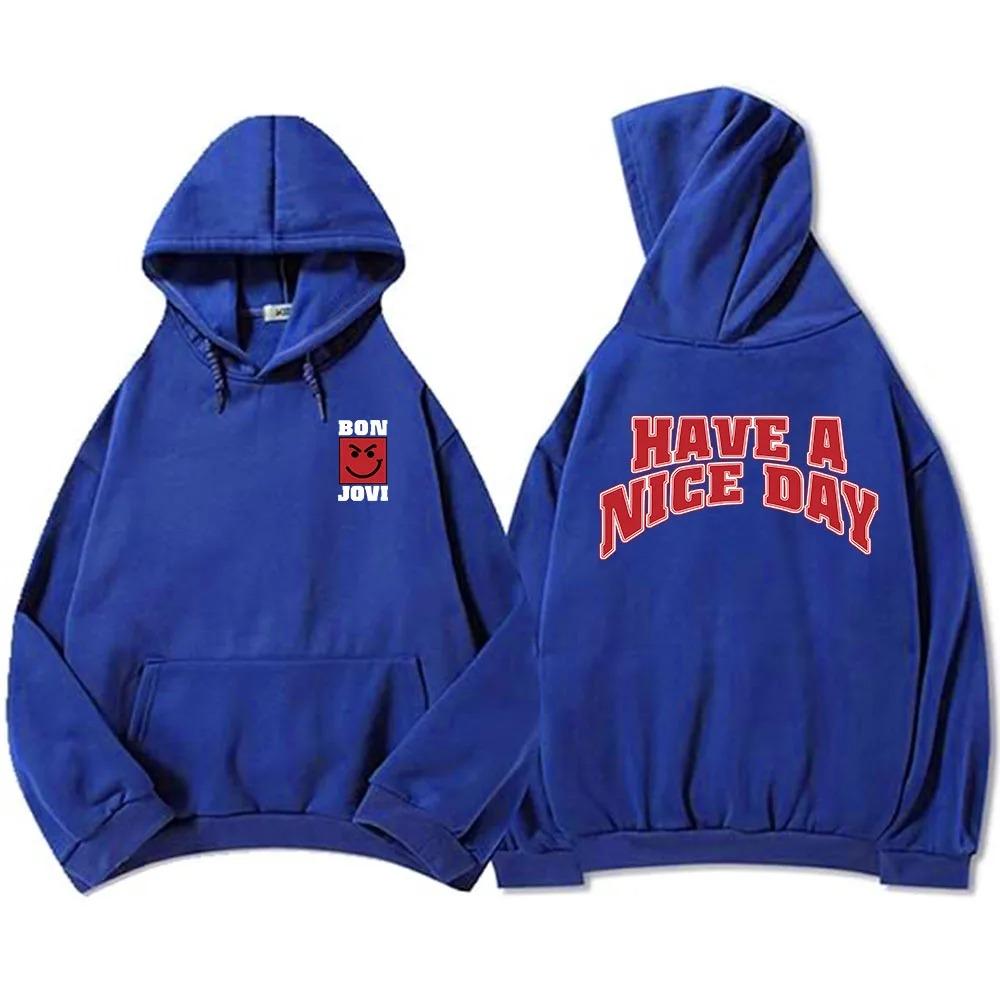 Bon Jovi Forever Tour Graphic Women Men Unisex High Street Long Sleeve Pullovers Oversized Y2k Streetwear Pullover Tracksuit Female Male Clothing