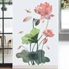Creative Bedroom Decorative Wallpaper Lotus Dragonfly Wall Sticker Living Room Wall Background Home Decor Removable Art Sticker