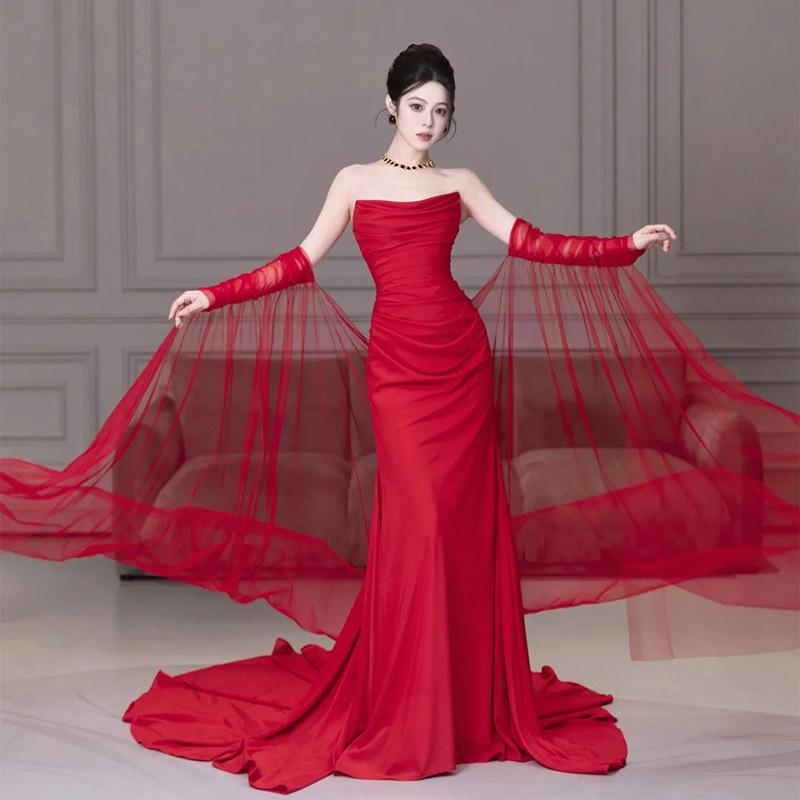 Шелковая свадебная фата и шарф для фотосессии невесты