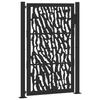 VidaXL Black Garden Gate 105x155 Cm Steel Tracery Design, Fence Door, Outdoor Door, Metal Door, 4100981