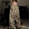 American Vintage Camo Utility Pants for Women Summer Casual Niche Design High-Waist Wide-Leg Trousers