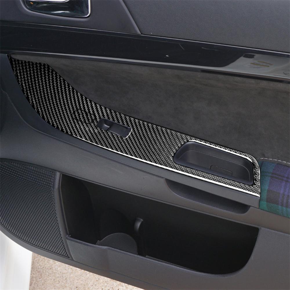 Carbon Fiber Look Window Lift Switch Panel Cover For 08-15 Mitsubishi Lancer EVO