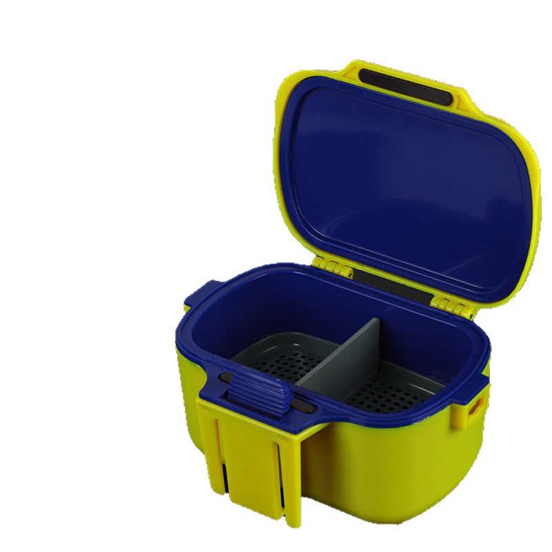 Insulated Breathable Double-Layer Red Worm Bait Box for Sea Fishing
