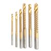 6Pcs Sawtooth Drill Bit Twist Hand Electric Woodworking Saw Drill Allin1 Punching Hole Tool