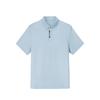Удобная Простая Универсальная Однотонная Повседневная Дышащая Футболка-поло с коротким рукавом Мужские футболки-поло Небесно-голубой 952527118-2
