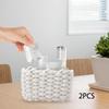 2x Woven Storage Baskets Cottons Rope Baskets, Durability, Desktop Organizer Versatile for Cupboard,