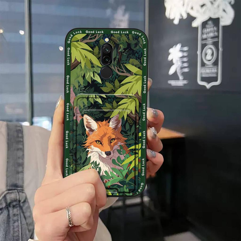 Силиконовый мягкий чехол Чехол для телефона Для Xiaomi Redmi 8 Полная защита Модный дизайн Карман для карт Задняя крышка Ударопрочный ТПУ Милый