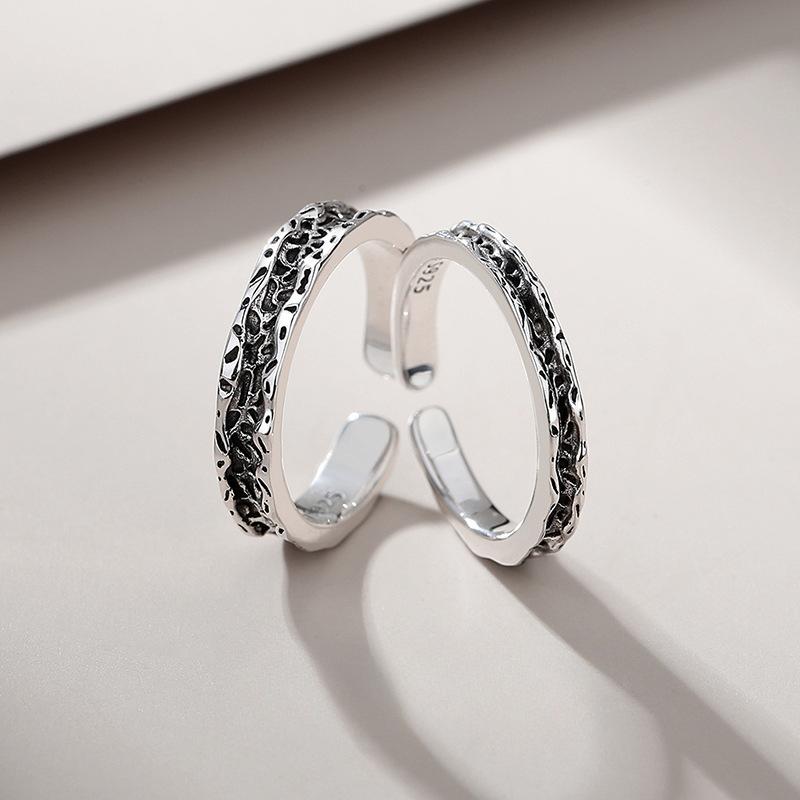 Парные кольца Abyss Пара высококлассных парных колец, Нишевый дизайн, Старые и ретро, Дарите подарки парню