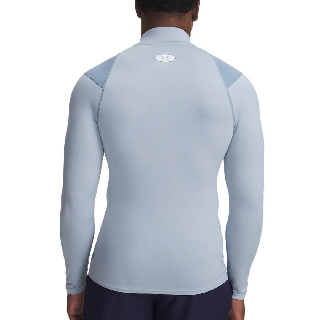 Under Armour Мужская одежда для фитнеса ColdGear Сине-голубой/034 С воротником-стойкой Умеренная 6013961-034