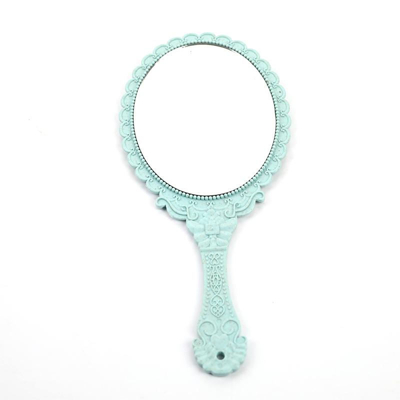 Vintage Carved Handheld Vanity Mirror Makeup Mirror Hand Mirror Handle Cosmetic