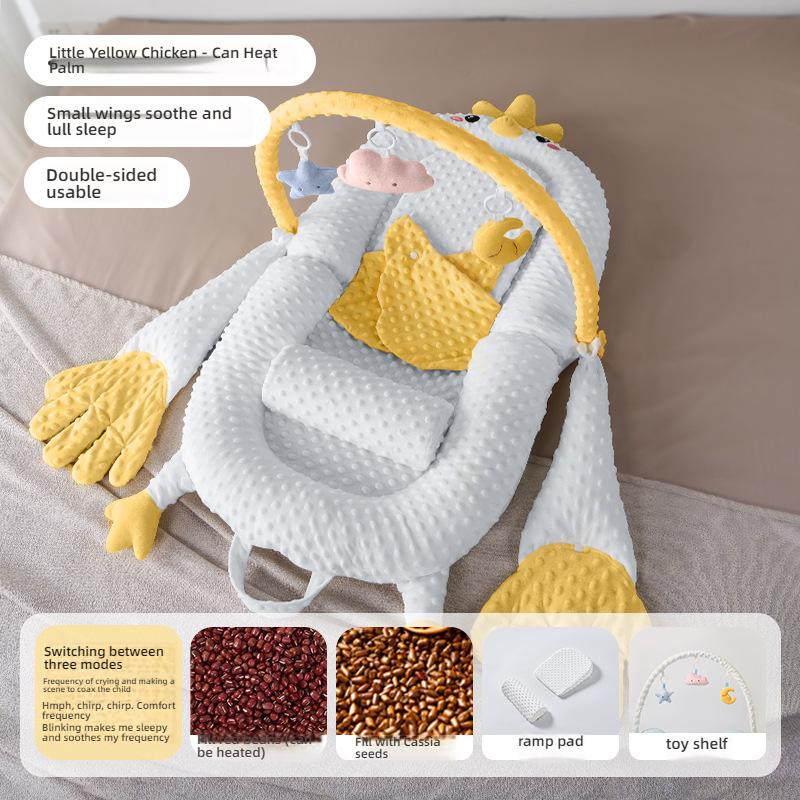 Успокаивающая кроватка для новорожденных с наклонной подушкой и подставкой для ног и стойкой для игрушек для комфортного гнездышка