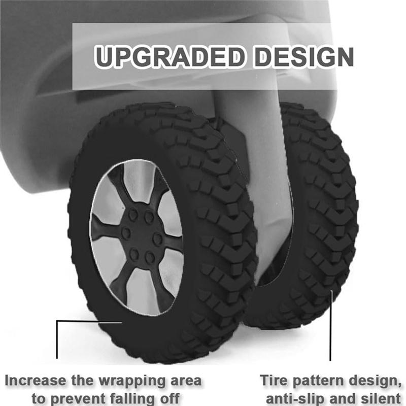 Practical-Trolley Box Caster Cover Swivel Wheel Silent Noise Reduction Suitcase Caster Protective Cover Silica Gel 1Set