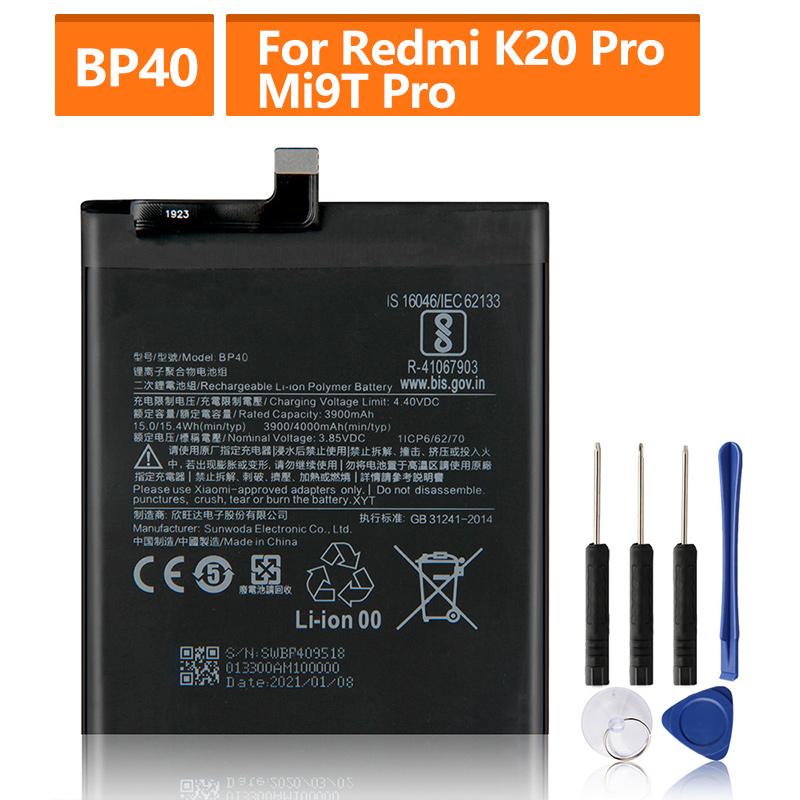 Сменная батарея BP41 BP40 для Xiaomi Redmi K20 Pro Mi 9T Pro Mi9T Redmi K20Pro, перезаряжаемая батарея премиум-класса 3900 мАч