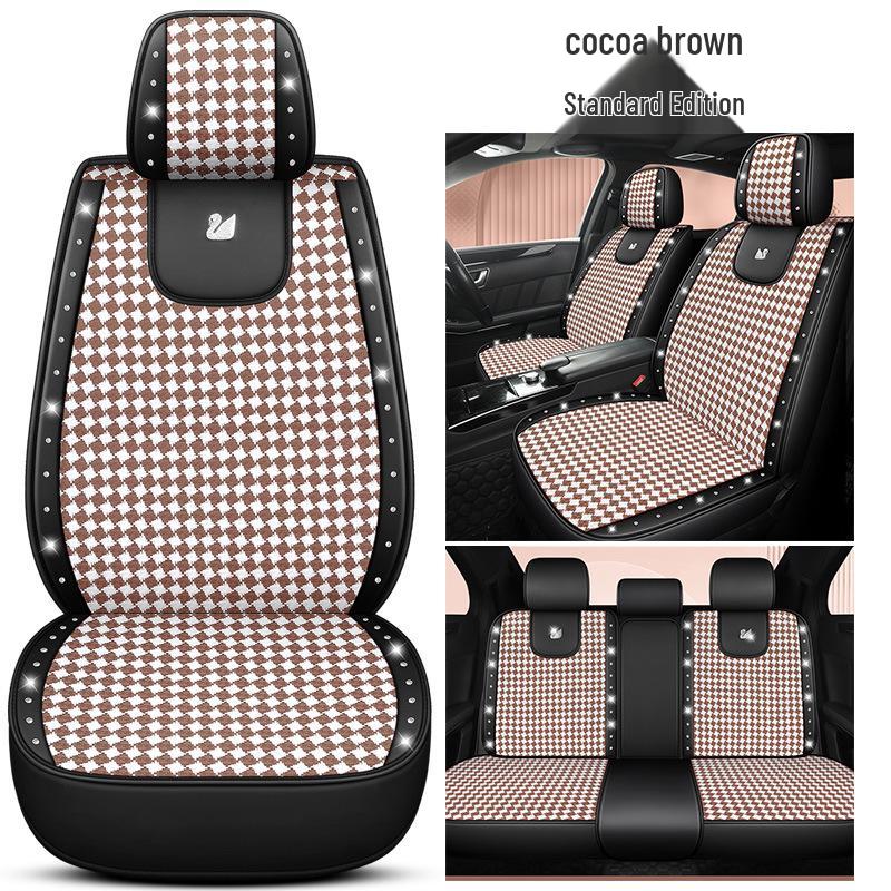 XMS Diamond Pattern 9D Car Seat Cushion, All-Season High-End Fabric, New Model Seat Cover