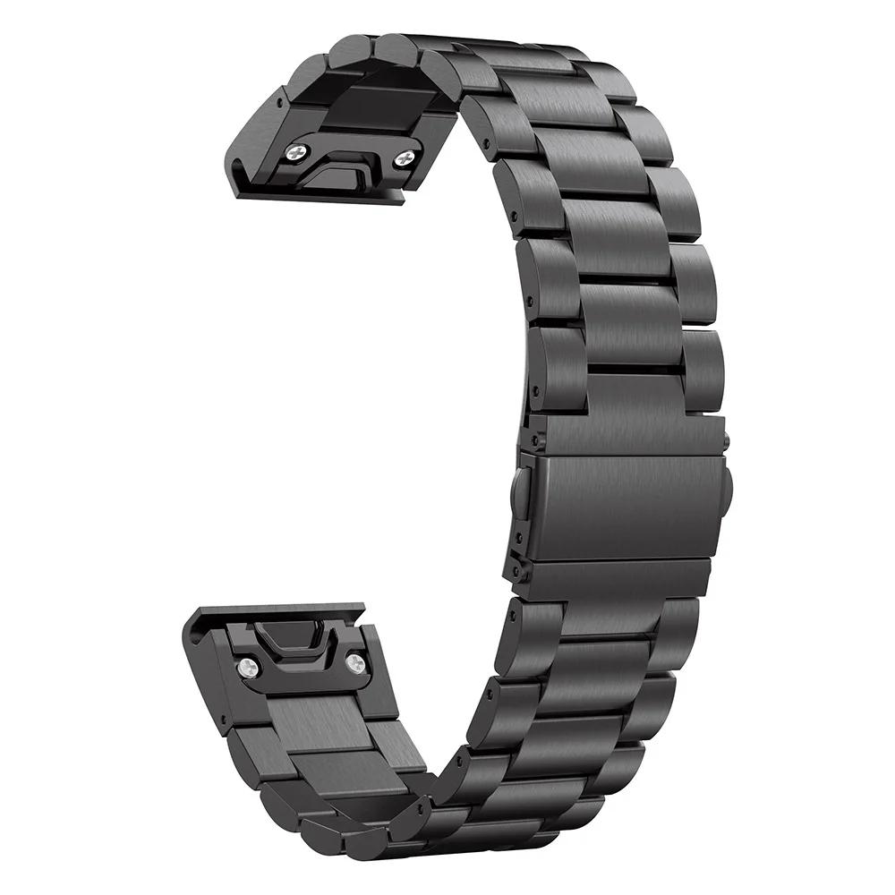 Ремешок из нержавеющей стали для Amazfit T-Rex UItra 2 Garmin Fenix 8 7 7X Pro 6 6X 5X Plus Металлический ремешок QuickFit 26 мм 22 мм Ремешок для часов