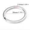 20PCs 1.5x20mm Metal Key Rings Round Flat Line Split Rings Alloy Keyrings For DIY Jewelry Making Keychain Accessories