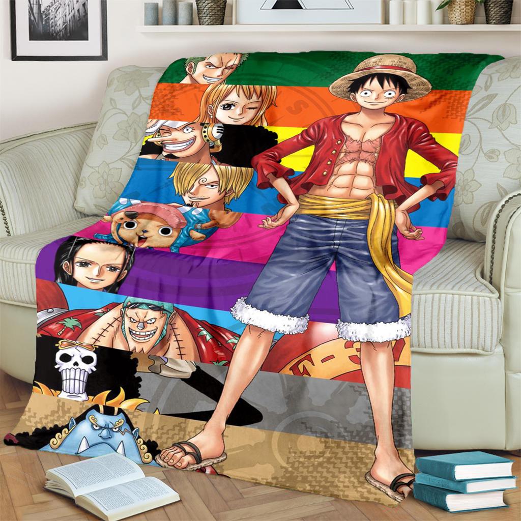 Ideal for Picnics Travel Beds and Sofas "ONE PIECE" Print Blanket Soft Warm Flannel Blanket for Home Bedrooms
