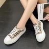 2025 Новые Стильные Леопардовые Кроссовки Женские Весенние Массивные Холщовые Балетки Женские Вулканизированные Туфли Теннисные Кроссовки на Платформе Плимсоли