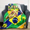 Abstract Neymar Portrait Blanket Comfortable Suitable for Office Bedding Picnics Four Seasons Universal Modern Style Gift for Travel Home Birthdays