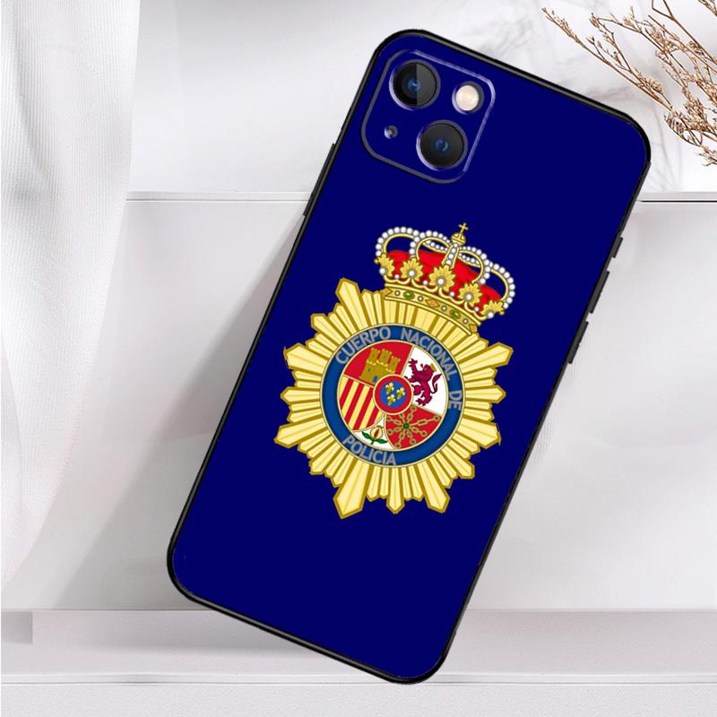 Spain National Police Logo Case For iPhone 14 16 15 Pro Max 11 12 13 Mini 7 8 Plus X XR XS MAX Soft Shockproof Cover