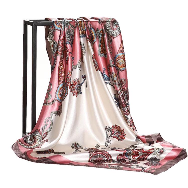 Vogue Foulard Satin Square Silk Scarf Scarfs High Quality 1PC 90*90cm Shawl Scarves Elegant Popular Women